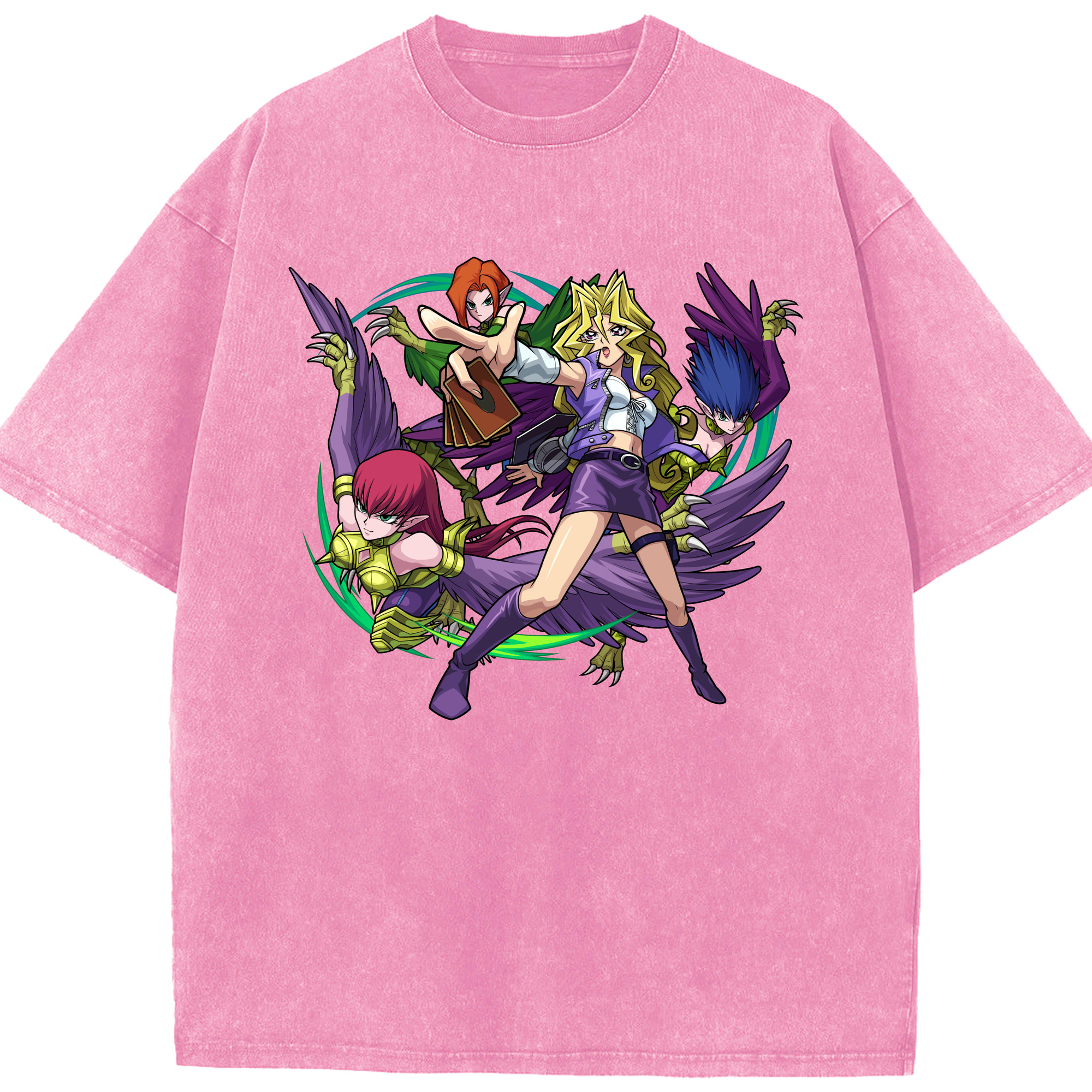 （画像用） 遊☆戯☆王 Yu-Gi-Oh! 綿100% ヴィンテージ風 半袖Tシャツ（フロントプリント）
